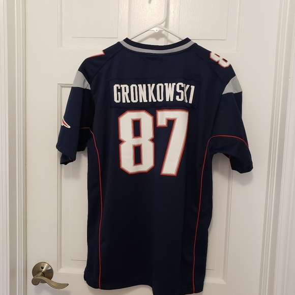 NFL Nike New England Patriots Jersey Size XL 18/20 Navy Gronkowski - Picture 8 of 9
